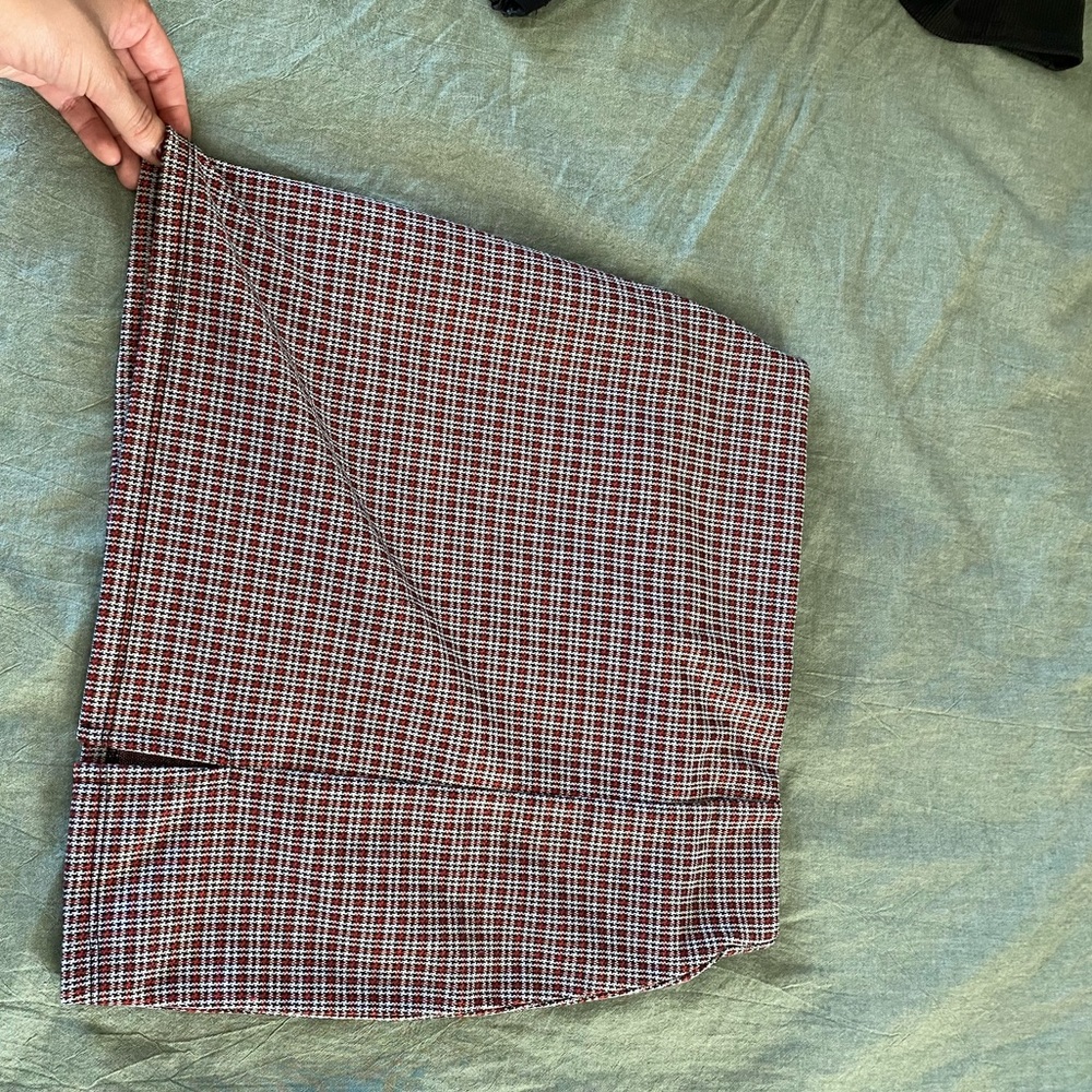 Plaid mini slit grunge skirt